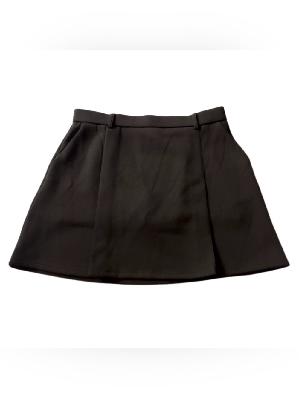 OGL Black Pleated A-Line Mini Skirt